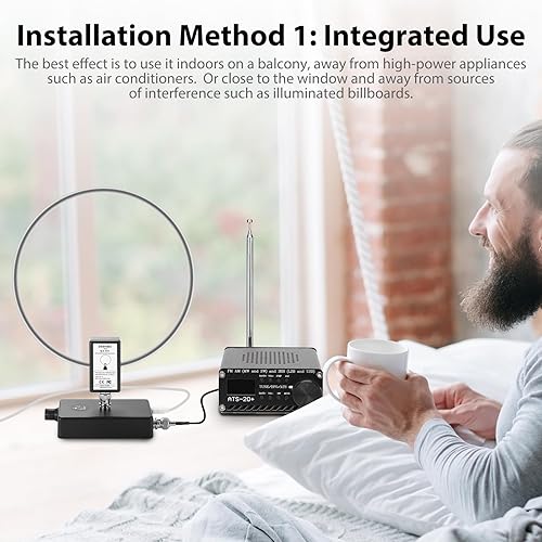 Miniatura 5 de Antena de bucle GA450, antena de radio de onda corta activa GOOZEEZOO con cable BNC HF antena SW 2.3-30MHz MW 522-1710KHz Recepción portátil para