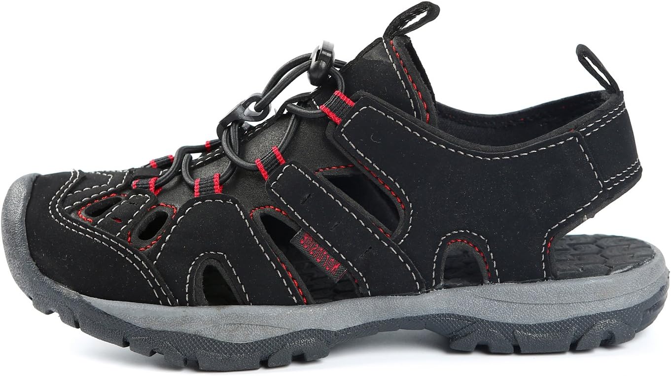 Northside unisex-child Burke II Athletic Sandal , Black/Red , 1 M US Little Kid