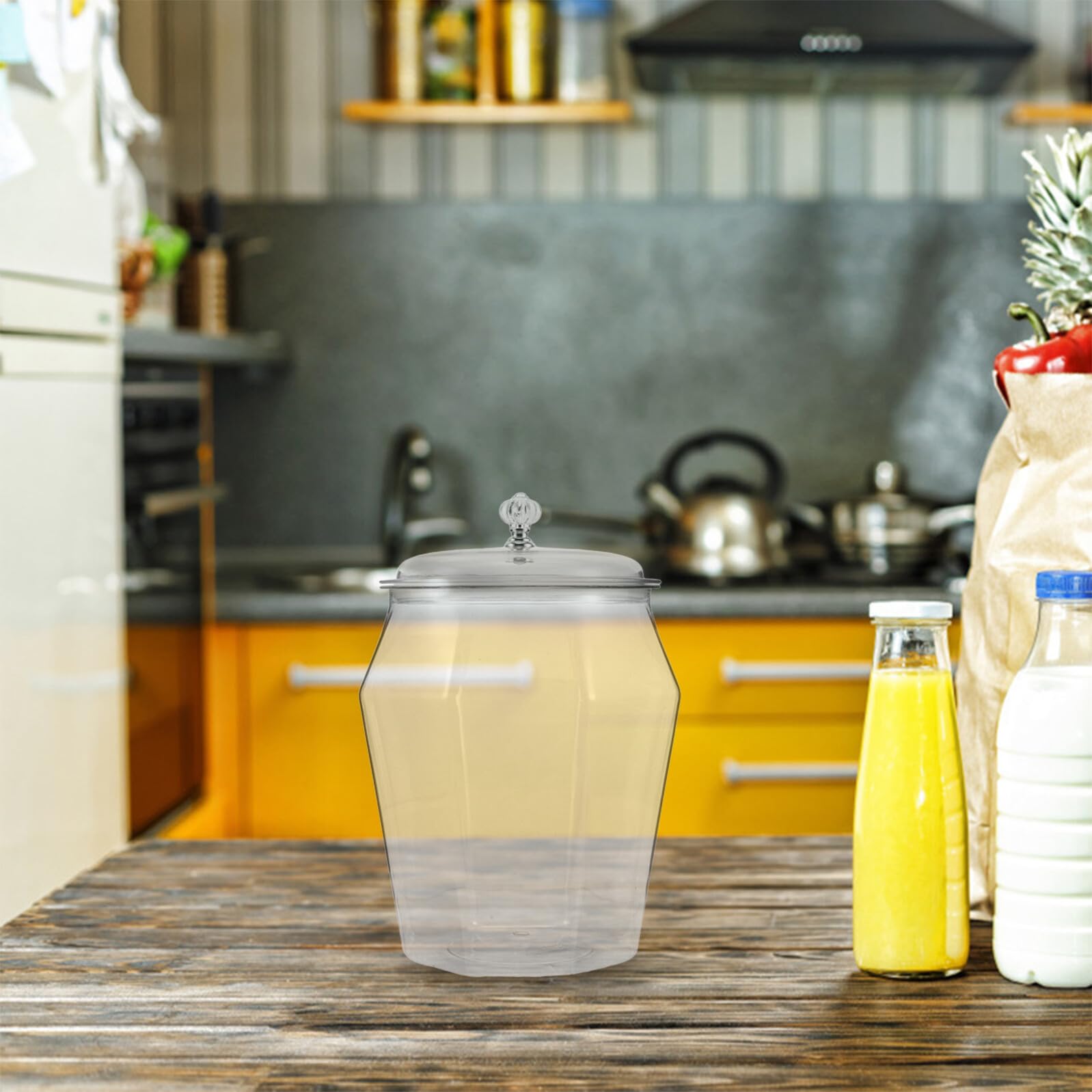 ERINGOGO Recipiente Hermético Cocina Transparente Tarro Plástico con Tapa Sellada para Almacenaje de Harina Arroz y Cereales Contenedor Organizador para Alimentos Secos