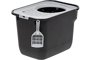 IRIS Rectangular Top Entry Cat Litter Box with Scoop