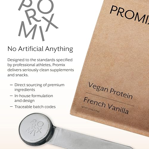 Miniatura 6 de Promix - Proteína vegana en polvo a base de plantas, chocolate crudo, 2.5 libras a granel, proteína de guisante y vitamina B-12, batidos de fitness