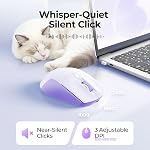 seenda Wireless Bluetooth Mouse, Bluetooth & 2.4G USB Dual Mode Connection, Rechargeable LED Mouse for Laptop,Quiet Clicks, Ergonomic Design, Portable Computer Mouse for Multi Devices,Purple
