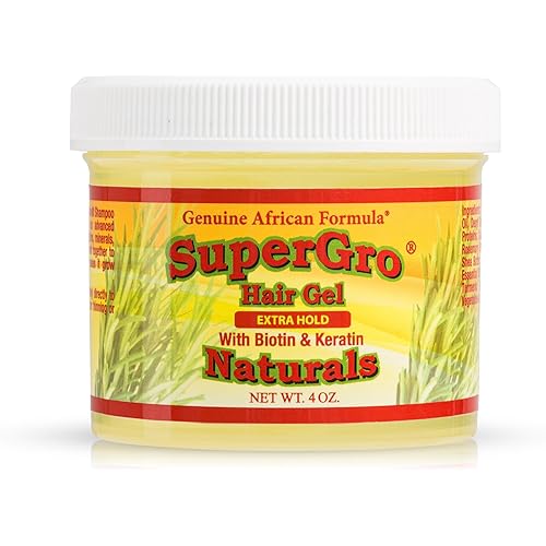 SuperGro Hair Gel with Extra Hold - For Braiding, Locking, Instant Edge Control, Twisting, Retwisting - Natural Grip Jam for Neat Shining - Braid, Loc Care Gel with Black Castor Oil - 4 Oz