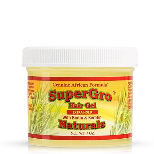 SuperGro Gel para el cabello con sujeción extra - Para trenzar, crear locs, control instantáneo de bordes, torcer, retorcer - Gel de agarre natural