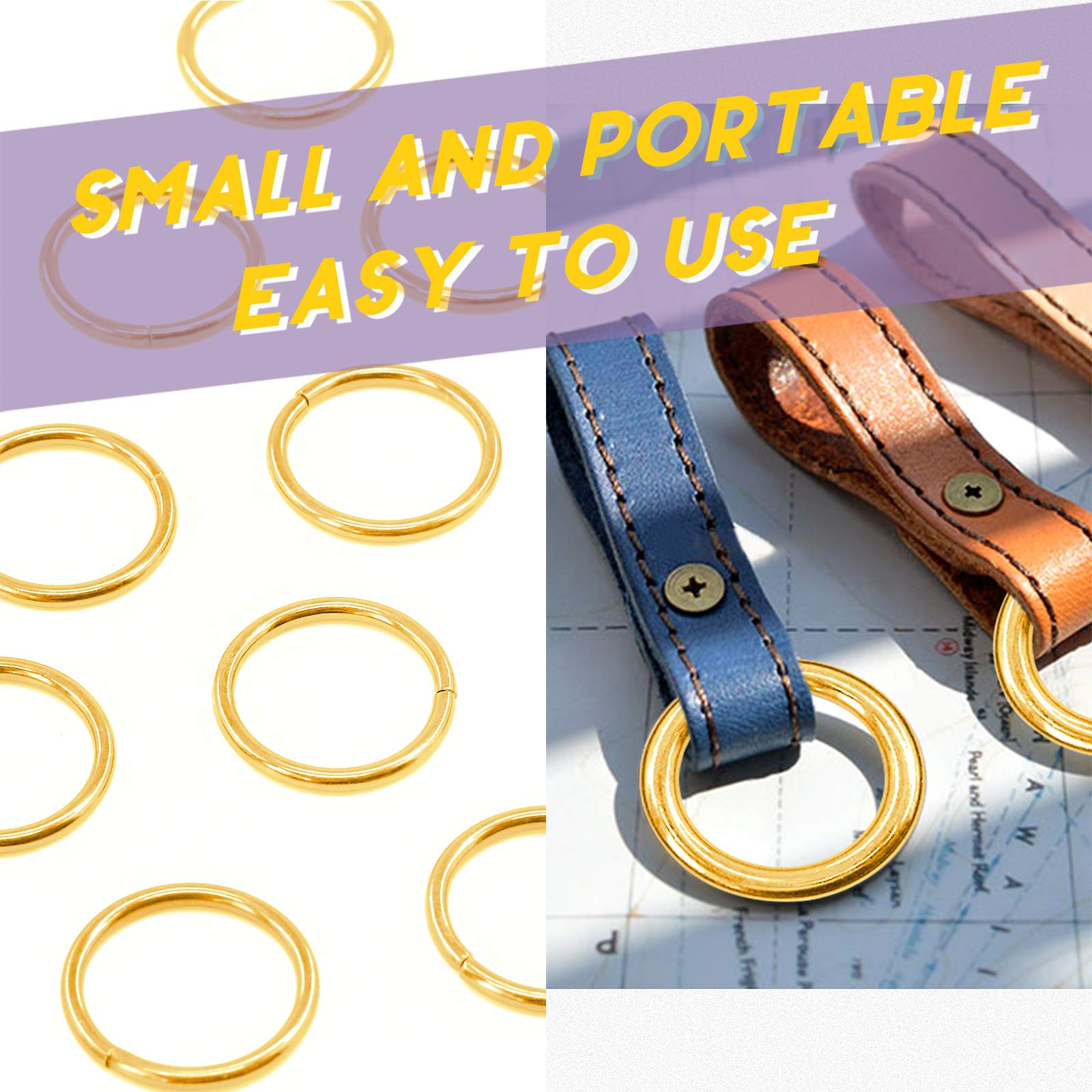 Swpeet 60st Heavy Duty 4 Kleuren 25mm / 1 Inch Zilver Multi-Purpose Metalen O-Ring Metalen Ringen voor Hardware Tassen Ring Hand DIY Accessoires Sleutelhangers Riemen en Hondenlijnen