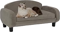 Vista 10 de Paws & Purrs Sofá cama para gatos, sofá para mascotas para gatos de interior, camas elevadas para gatos con funda de colchón extraíble lavable