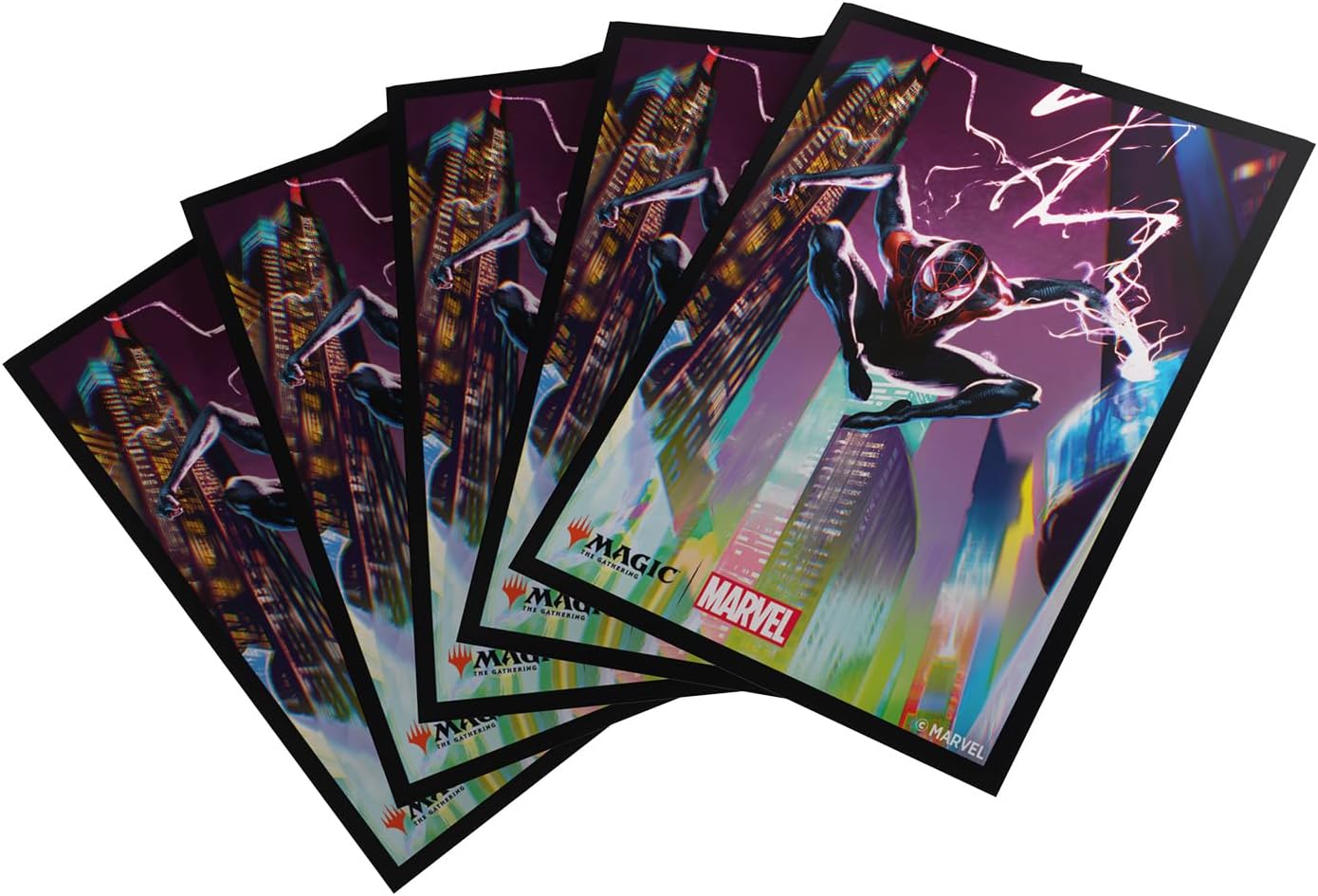 Gamegenic Magic: The Gathering Marvel’s Spider-Man Premium Art Sleeves - Spider-Man Miles Morales - 105 Matte Textured Card Sleeves with Full-Color Artwork, Tournament-Ready & Plastic-Free Packaging