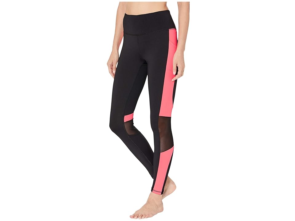 

Bebe Sport Color Block Contour Leggings (Black/Peach Rose) Women's Clothing