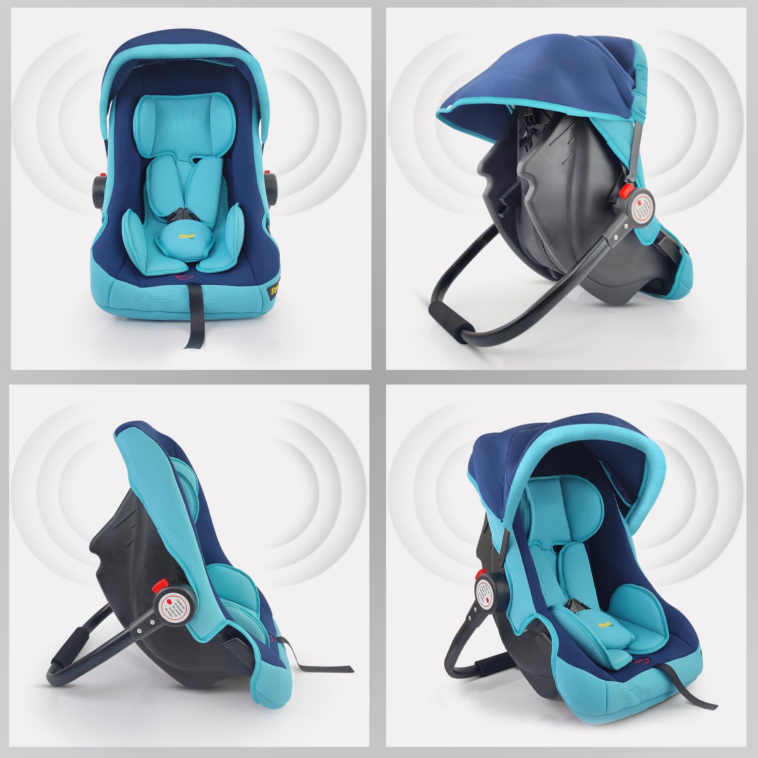 פיר פֿאַרשידענע views of the Dash 4-in-1 Car Seat demonstrating its versatility