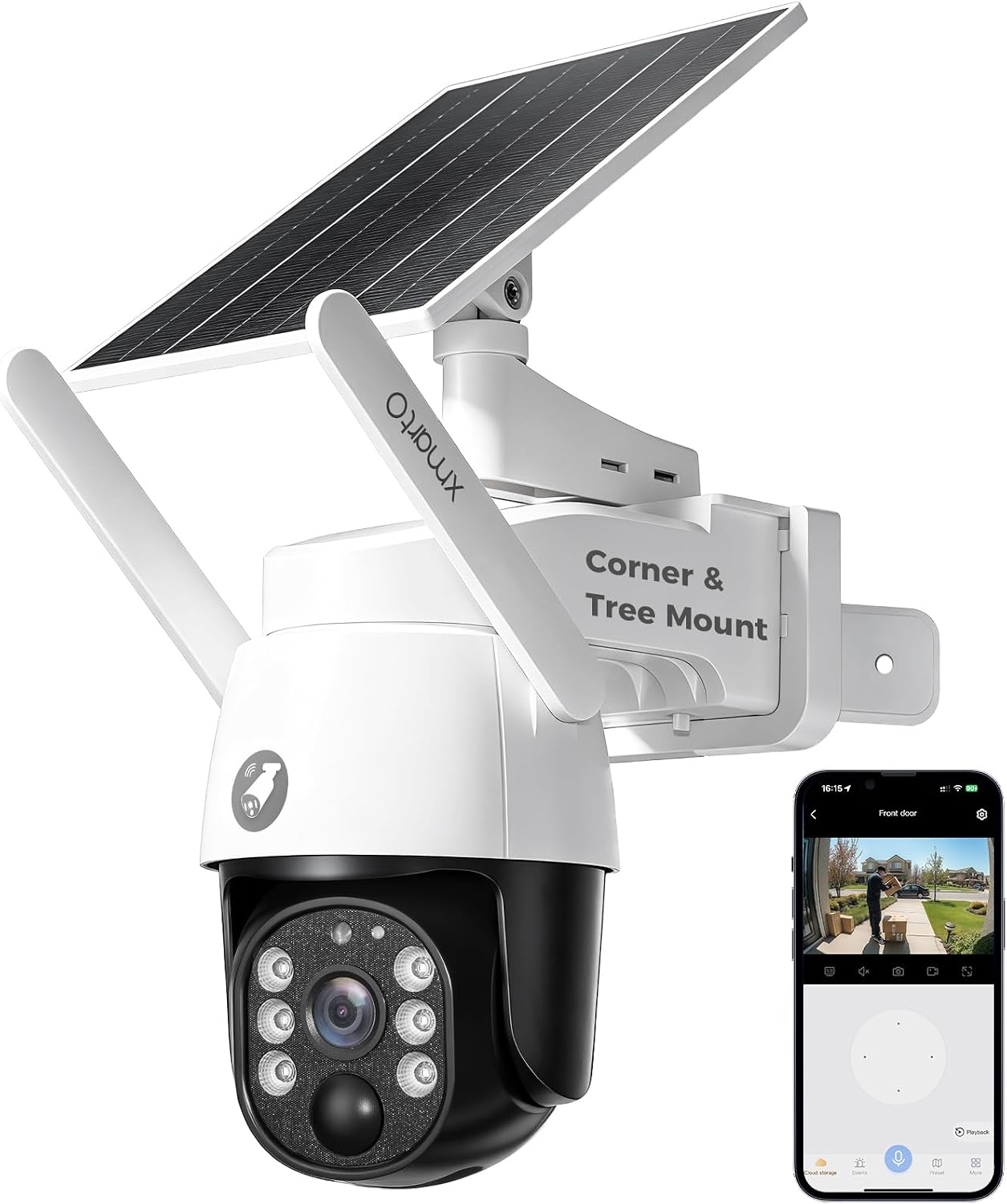 xmartO 4MP QHD Wireless PTZ Solar Security Camera