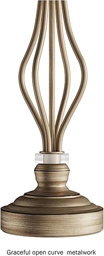 Miniatura 3 de Lavish Home Juego de 3 lámparas de mesa y pie a juego de iluminación curvada de acero calado para sala de estar, dormitorio, oficina, LED de bajo