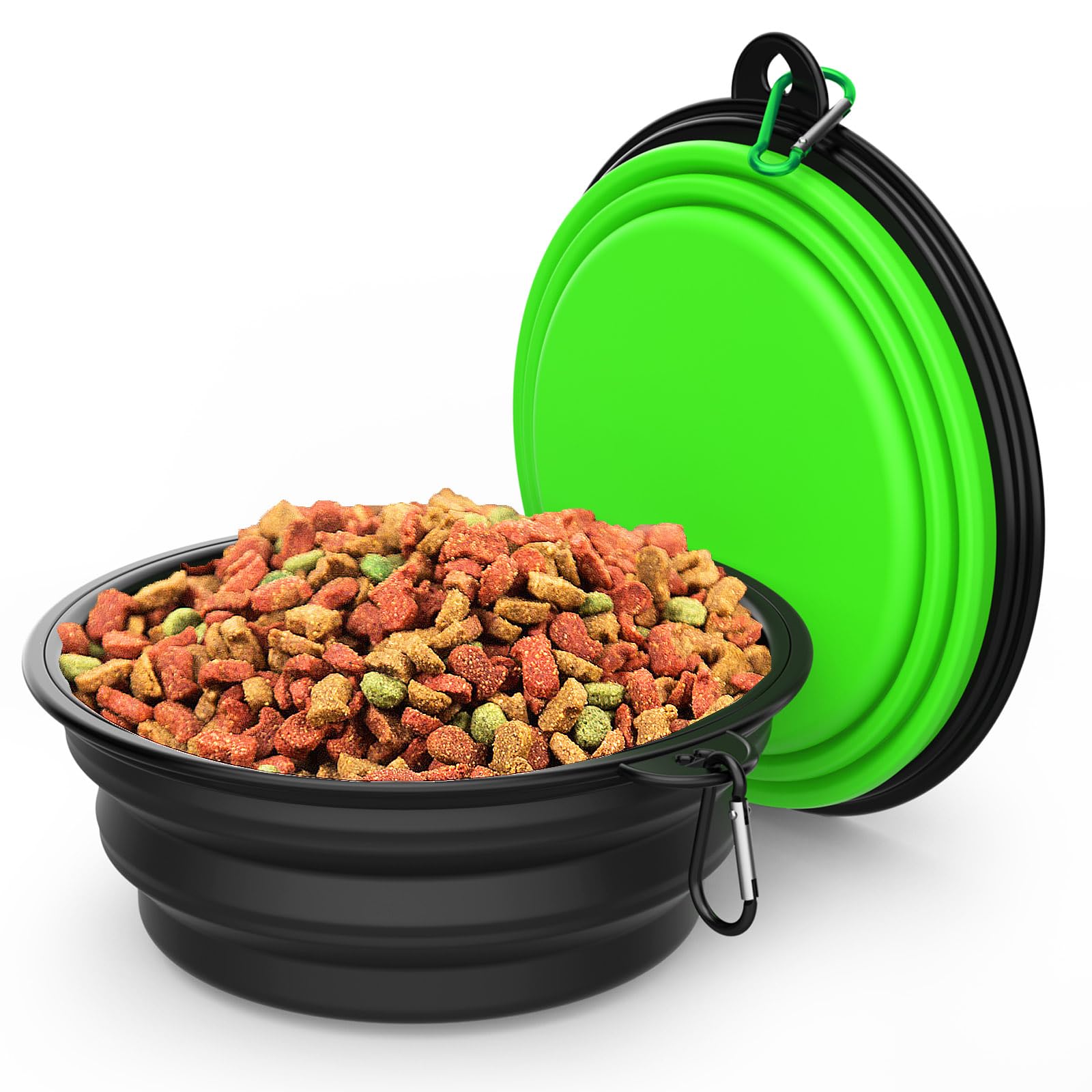 2 Pack Collapsible Dog Bowl Travel Portable Pet Bowls [20oz,600ml],Expandable Foldable Food Water Feeding Dishes for Traveling Hiking Walking,with