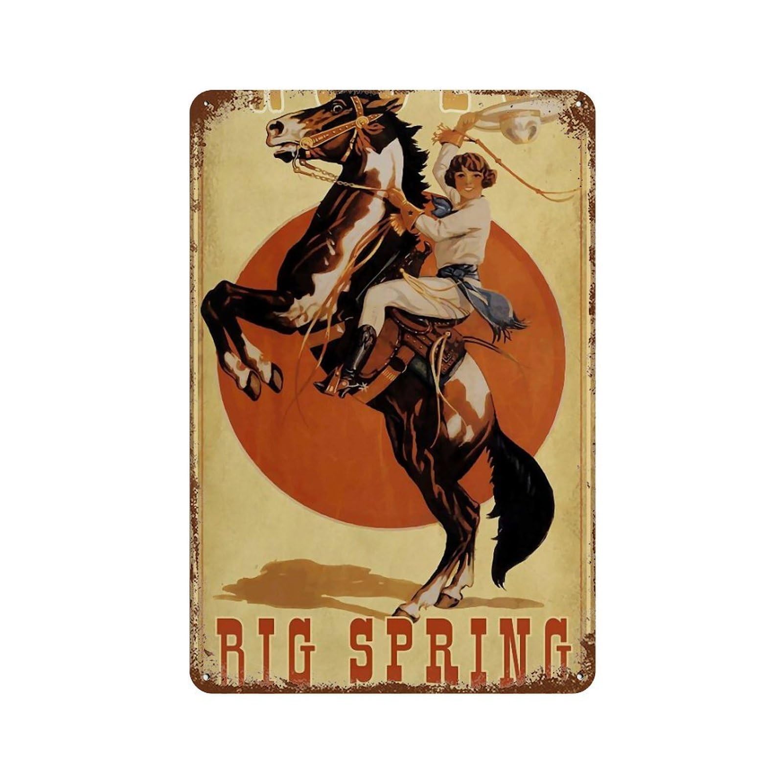 YHGERTKU Rodeo Wall Art Retro Iron Vintage Metal Tin Sign Poster Modern Decor for Living Rooms Gift 30x20cm