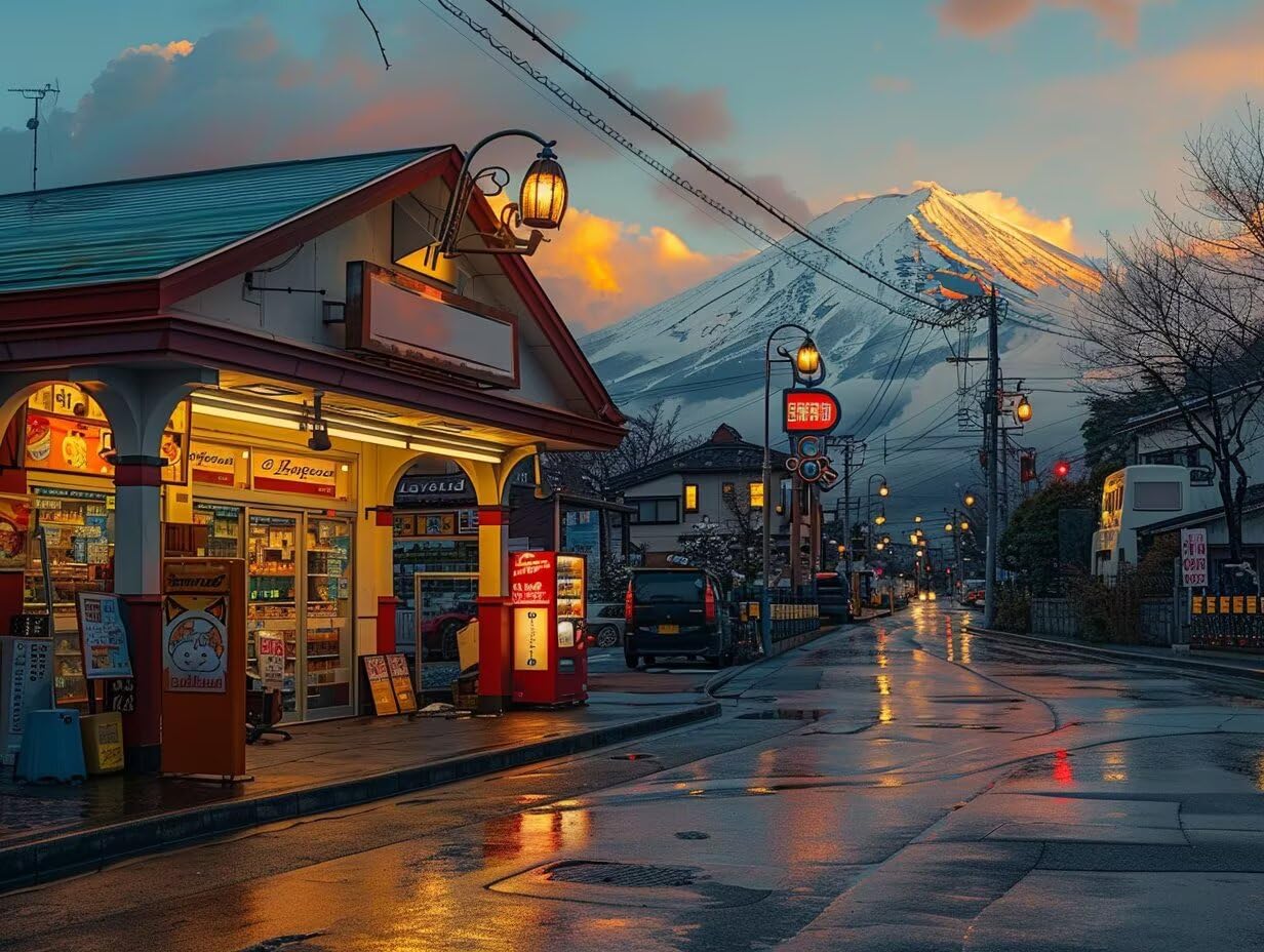 Mount Fuji Diamond Painting, Widok Ulicy DIY Diamentowe Malarstwo Dorosłych, 5D Rzemiosło Dorosłych, Zestawy do rysowania diamentów, DIY Ścieg krzyżykowy Zestaw diamentów, Lato Prezent 120x90cm Q-6071