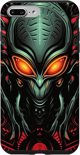 Vista 19 de iPhone 14 Pro Cute Green Alien Head UFO Space Face Alien Case