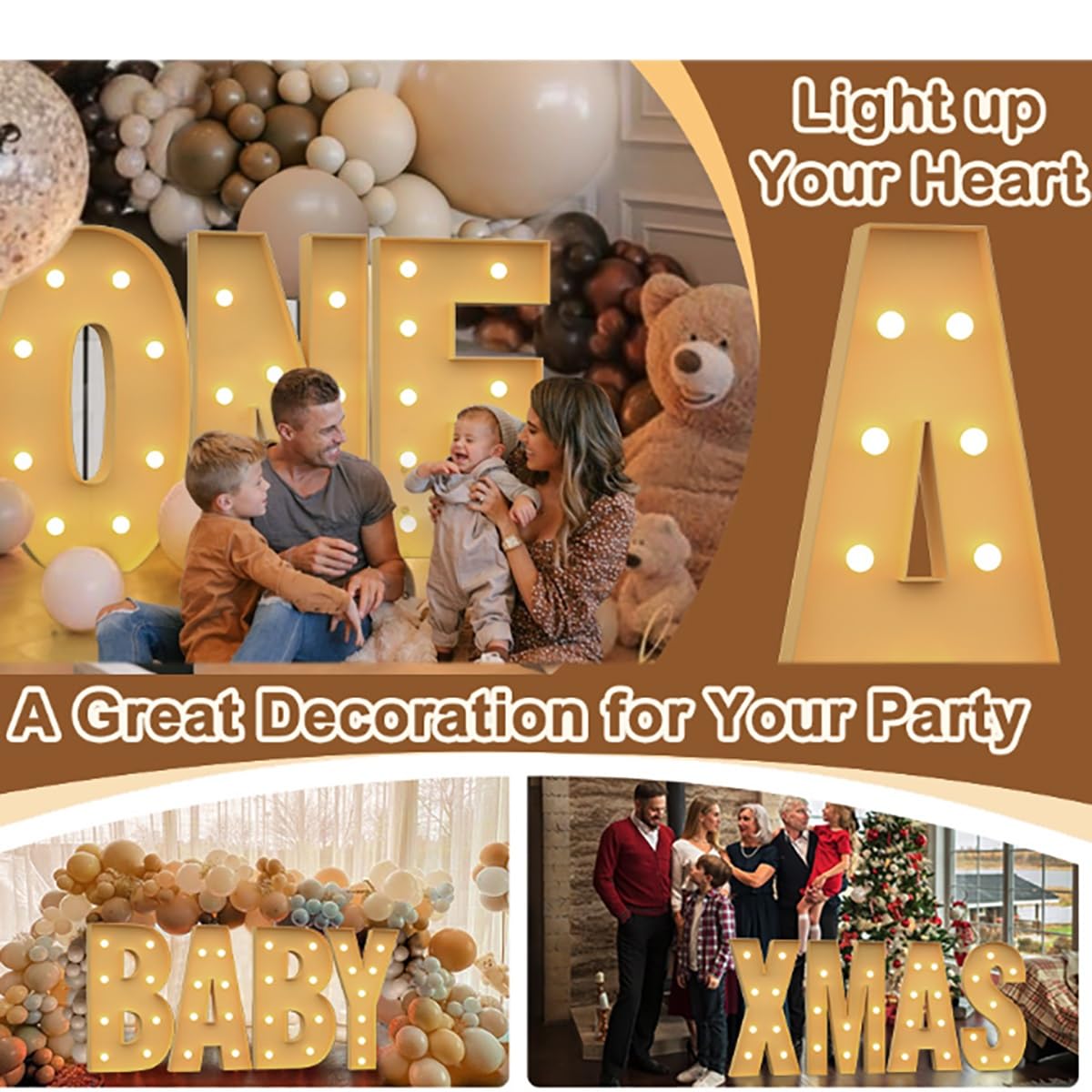 Letrero Luminoso Grande Con Números Y Letras, Blanco, Marquesina De Espuma Decorativa 90 Cm Precortada For Fiestas, Cumpleaños, Celebraciones, Aniversarios Graduaciones(A,70cm/2.3ft)