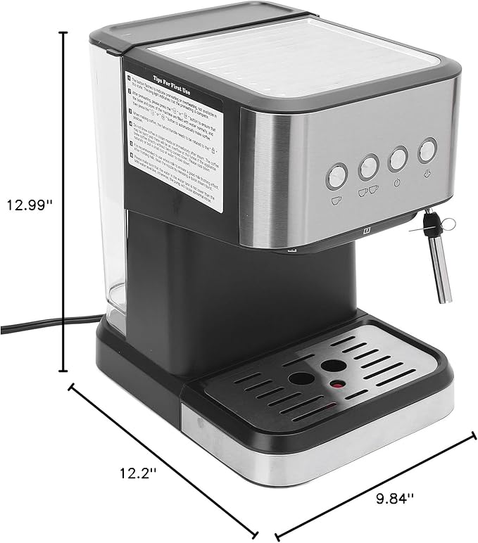 Cafetera Semi Automática 20 Bar con Espumador de Leche, Tanque 1.5L miniatura 3