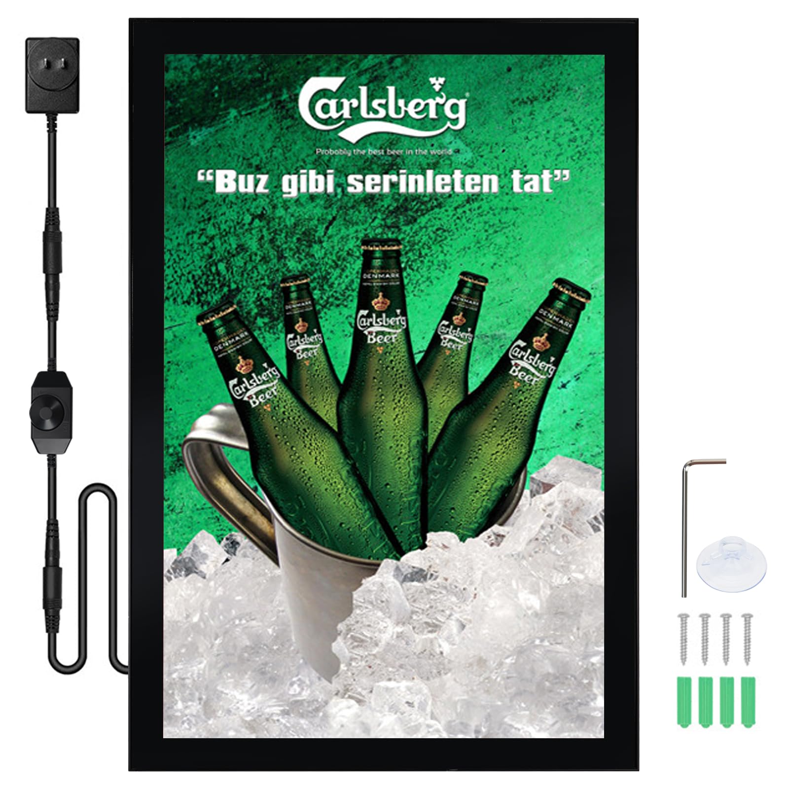 QI XING Led Poster Frame 16x24 Inch, Poster Lights for Wall,Movie Poster Frame with Dimmer Swich,Wall Mounted Magnetic Led Lightbox Display,Backlit Poster Frame Display Horizontally and Vertically