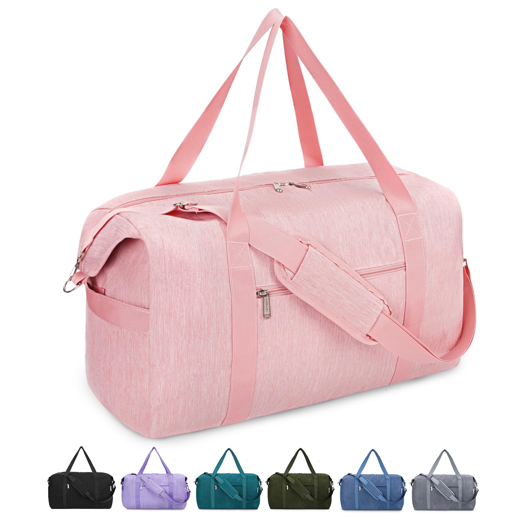 Narwey Carry on luaggage 22x14x9 Airlines Approved Foldable Carry on Bag Travel Duffel Packable Duffle with Wet Pocket Overnight for Women and Men 40L