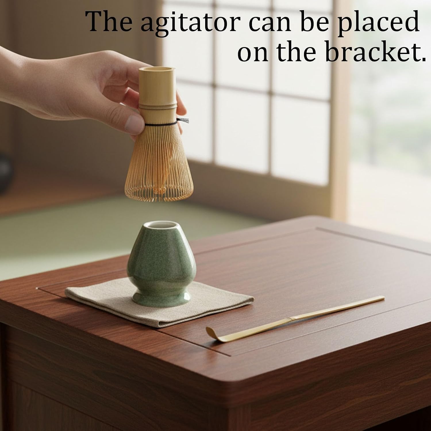 Matcha Kit, 5-Piece Matcha Whisk Set with Strainer and Holder