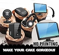 Vista 3 de 18 piezas de decoración de magdalena de postre con purpurina negra, decoración de temática de computadora, suministros de decoración de cumpleaños