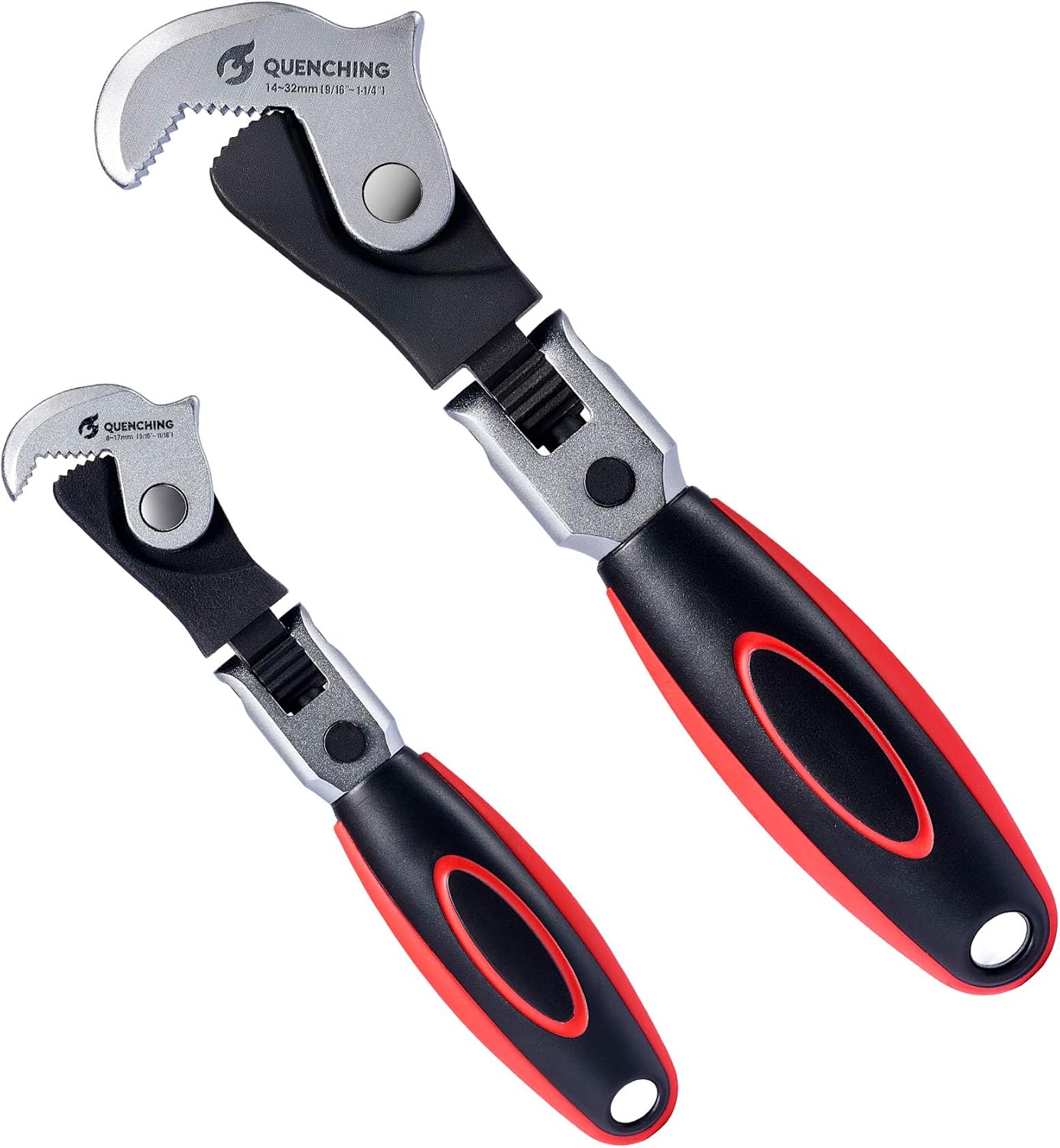 Self Adjusting Crowfoot Wrench, 9.5" Auto Jaw 9/16" to 1-1/4", 14 to 32 mm, Rust Resistant & Power Grip, Space-Saving Alternative to Wrench Sets for Car and Home Repairs