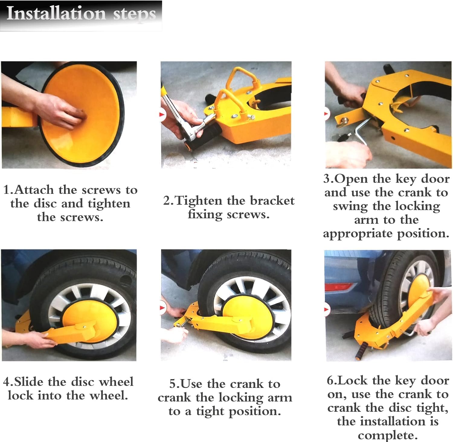 Trailer Wheel Lock Clamp Boot Adjustable for RV Boat Trailer Truck Auto Car Heavy Duty Steel Anti-Theft Tire Lock Trailer Boot Towing Security