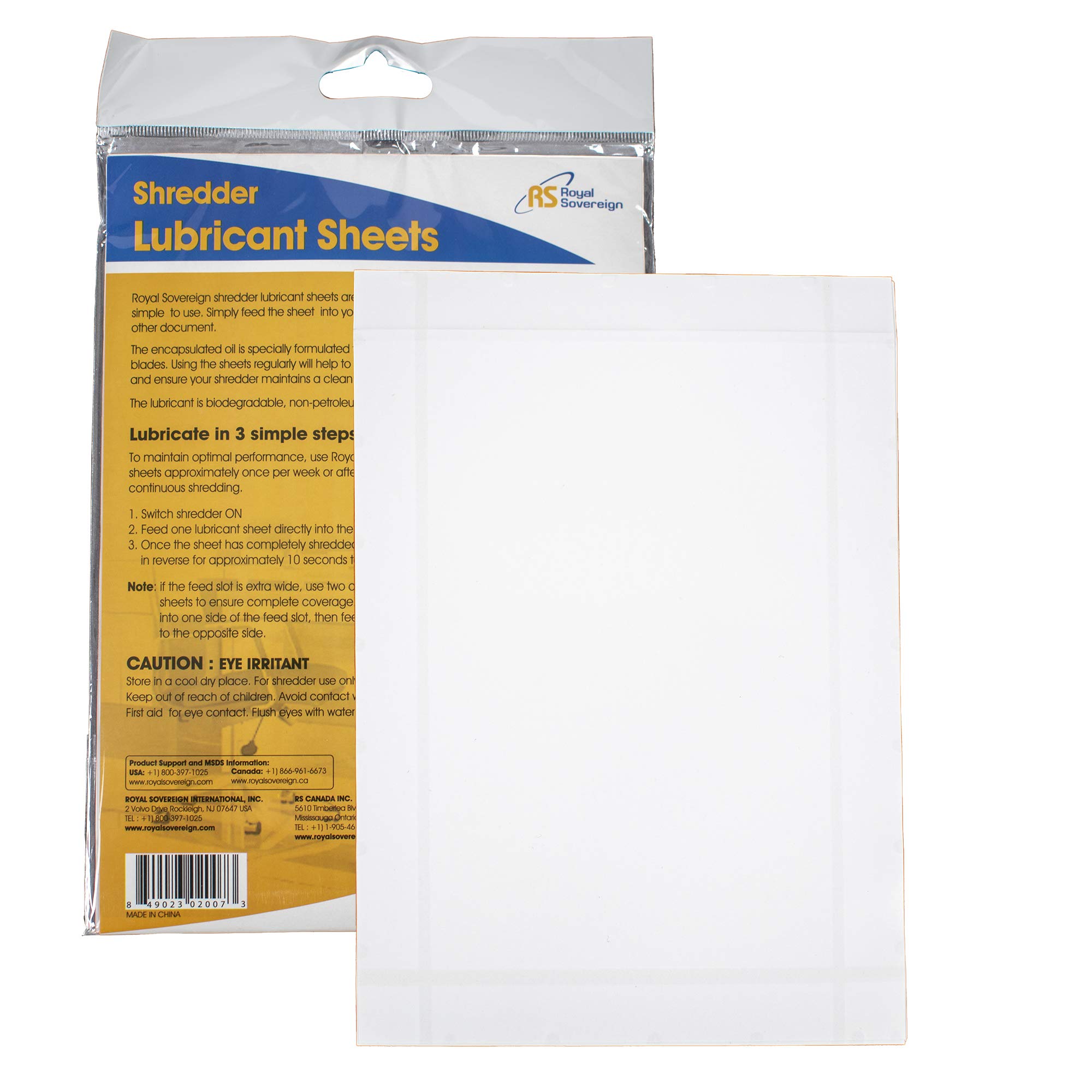 Shredcare Lubricant Sheets For Paper Shredders – 6 Pack, 8.5” Pre-Cut Sheets