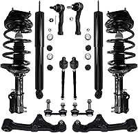 Vista 228 de Detroit Axle - Kit de puntales delanteros para Ford 2000-2004 Focus 2 puntales con muelle helicoidal 2 brazos de control inferiores con rótulas 2001