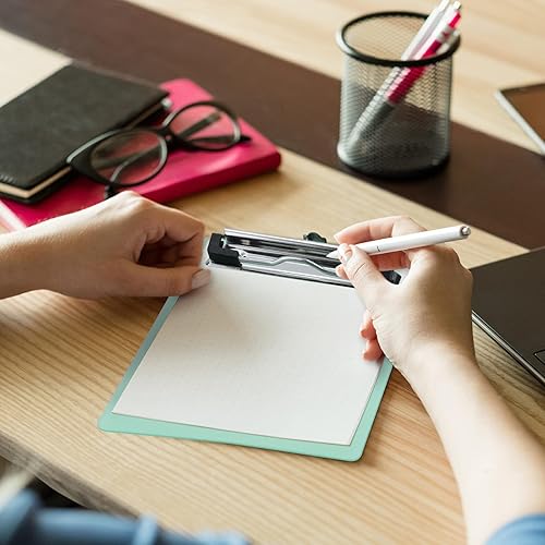 Miniatura 5 de Pralb 12 piezas de mini portapapapeles, bonito portapapeles de tamaño de nota, portapapeles de plástico colorido, 5 x 7 pulgadas, mini transparente