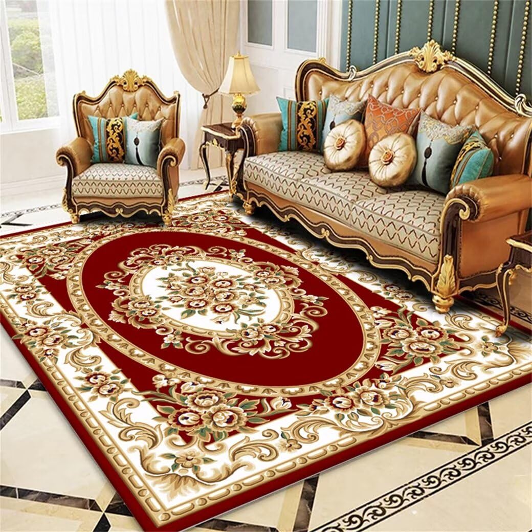 Tapis fille motif floral vintage lavable 60x110 cm anti tache