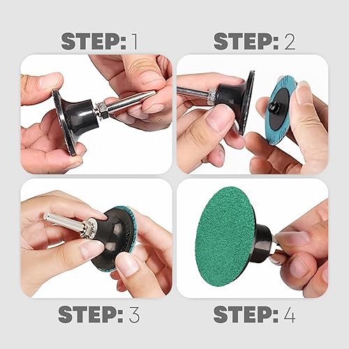 Miniatura 5 de Discos de lijado de circonio de cambio rápido de 3 pulgadas con una superficie de respaldo macho tipo R, acabado de molienda, rebabas, eliminación