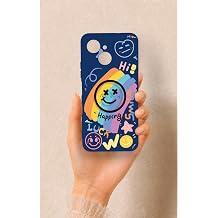 Tecno Spark 40C ile Uyumlu Happing Smile Desenli Silikon K l f, Lacivert