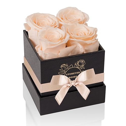 UFOREVER ROSES Rosas preservadas en una caja, rosas para el día de la madre, regalos para el día de San Valentín para ella, rosas reales que duran