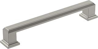Amerock | Cabinet Pull | Satin Nickel | 5-1/16 inch (128 mm) Center-to-Center | Appoint | 1 Pack | Drawer Pull | Cabinet Handle | Cabinet Hardware