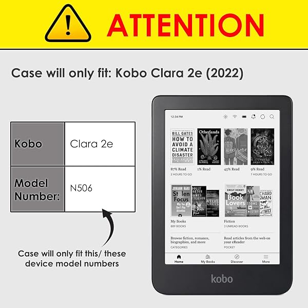 Forefront Cases Étui pour Kobo Clara 2E (Modèle: 2022) - Mince et Léger, Fonction Automatique Veille/Réveil Intelligente Étui, Coque (Housse) de Protection pour Kobo Clara 2E - Or Rose - 4
