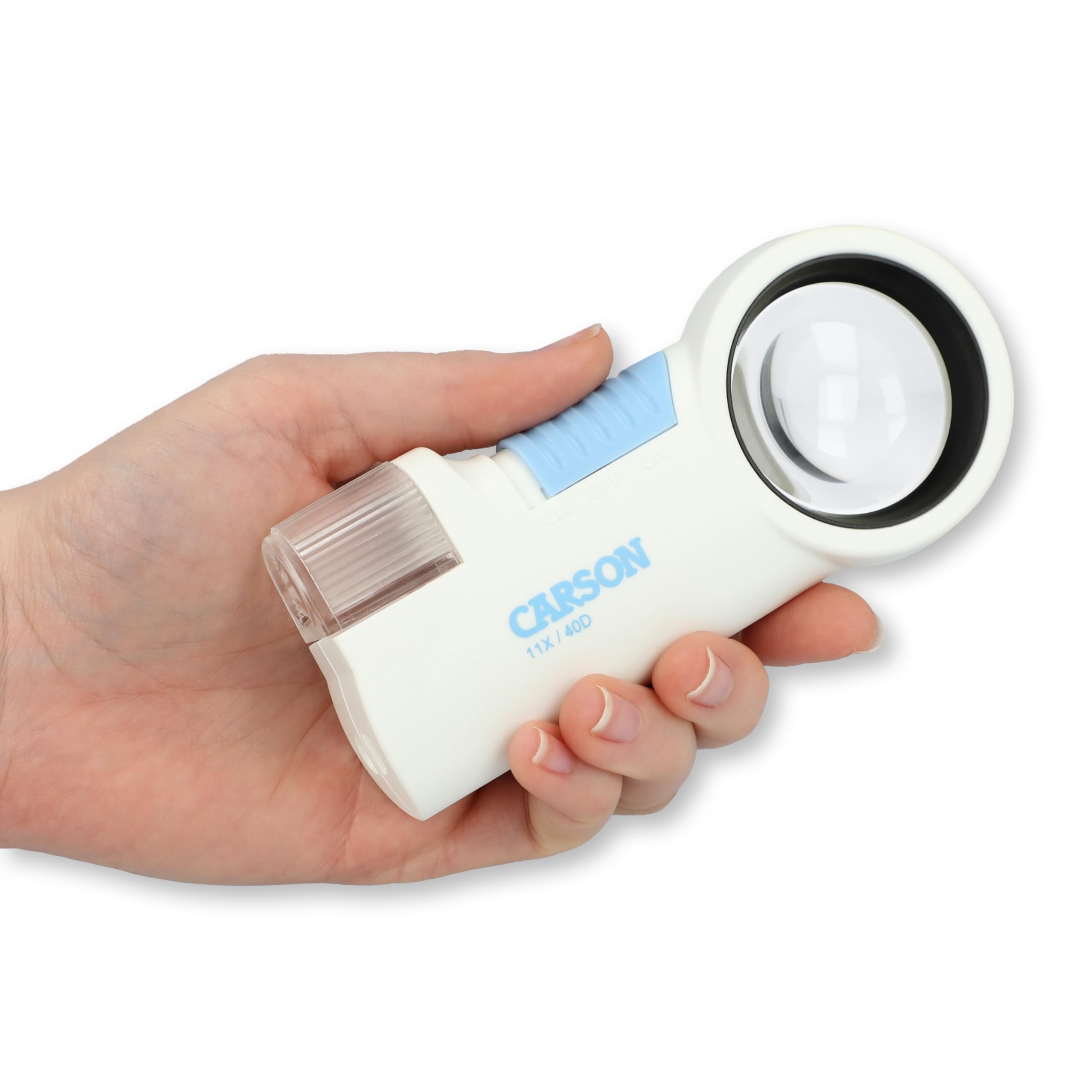 Carson MagniFlash™ de la Serie Pro, Lupa 11x con Lente Asférica, Luz LED y Linterna