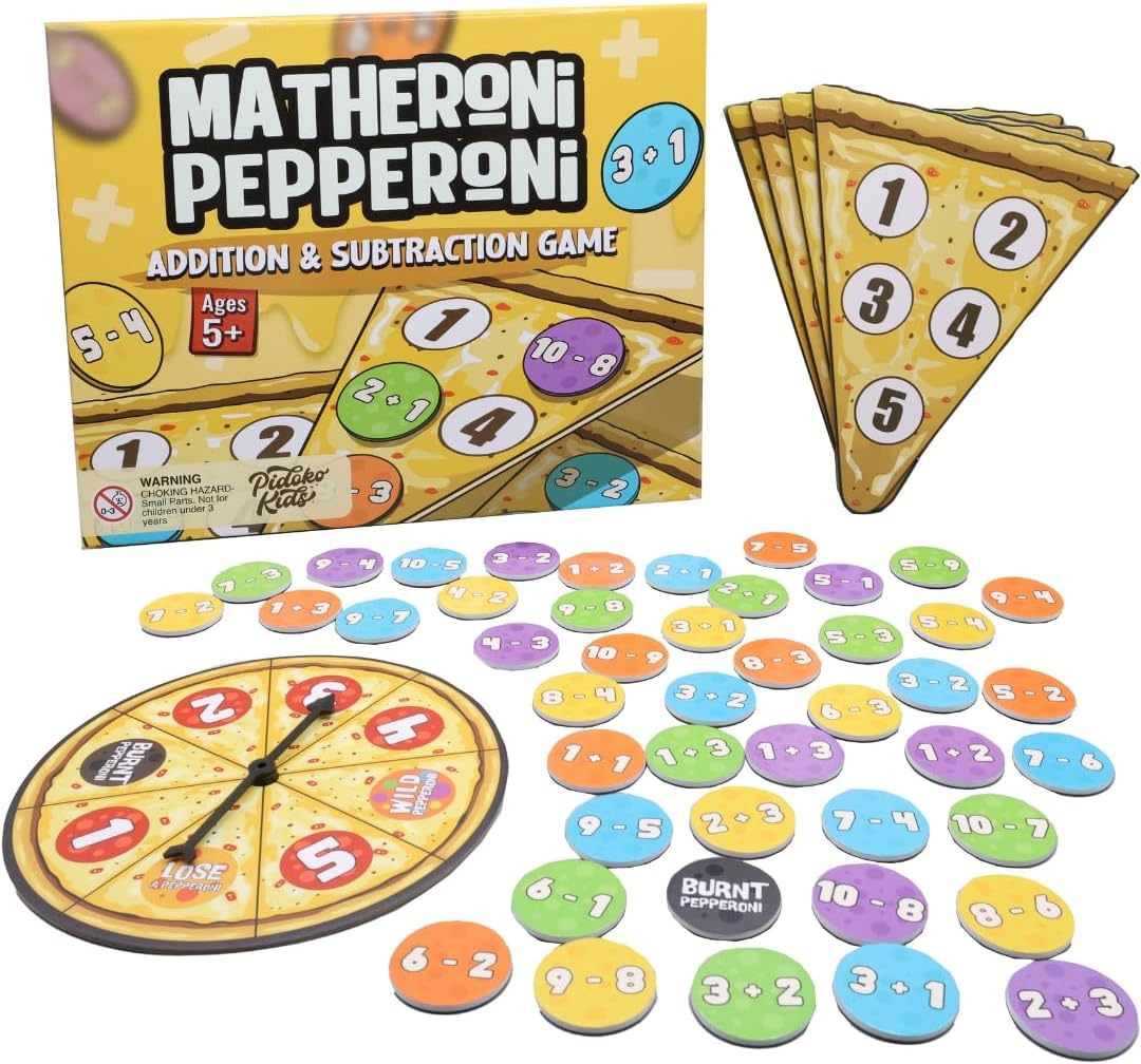 Pidoko KidsMatheroni Pepperoni | Math Game for Kids for Ages 5+ | Addition and Subtraction Games