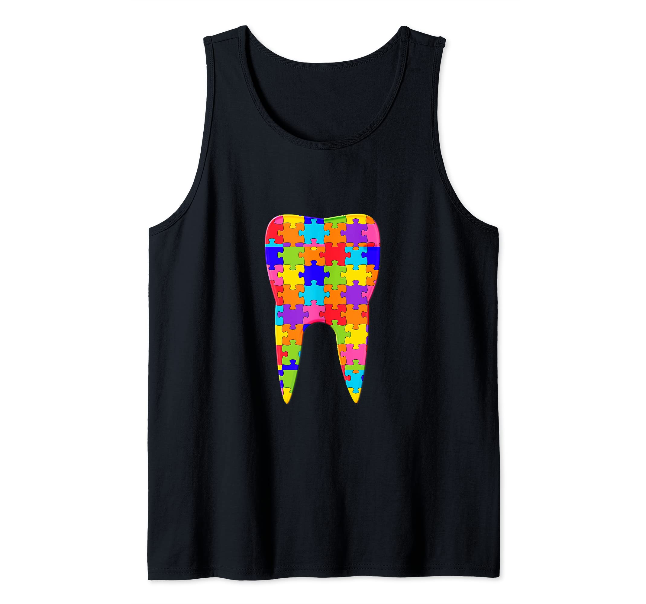 Dentist Dental Tooth orthodontic doctor Jigsaw Autism Puzzle Tank Top