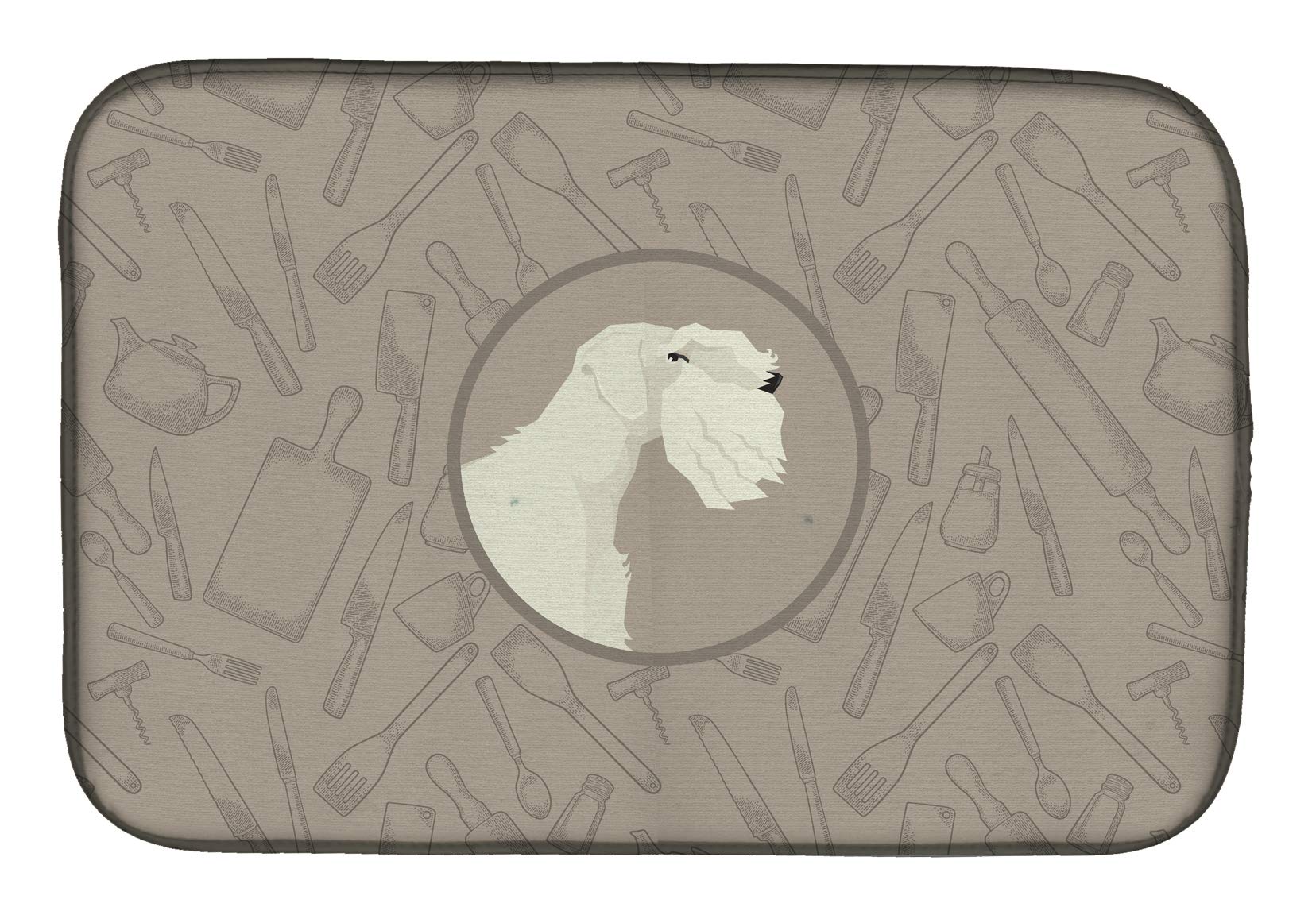 Tapis de séchage Sealyham Terrier pour éliminer l'eau stagnante sur le comptoir de cuisine