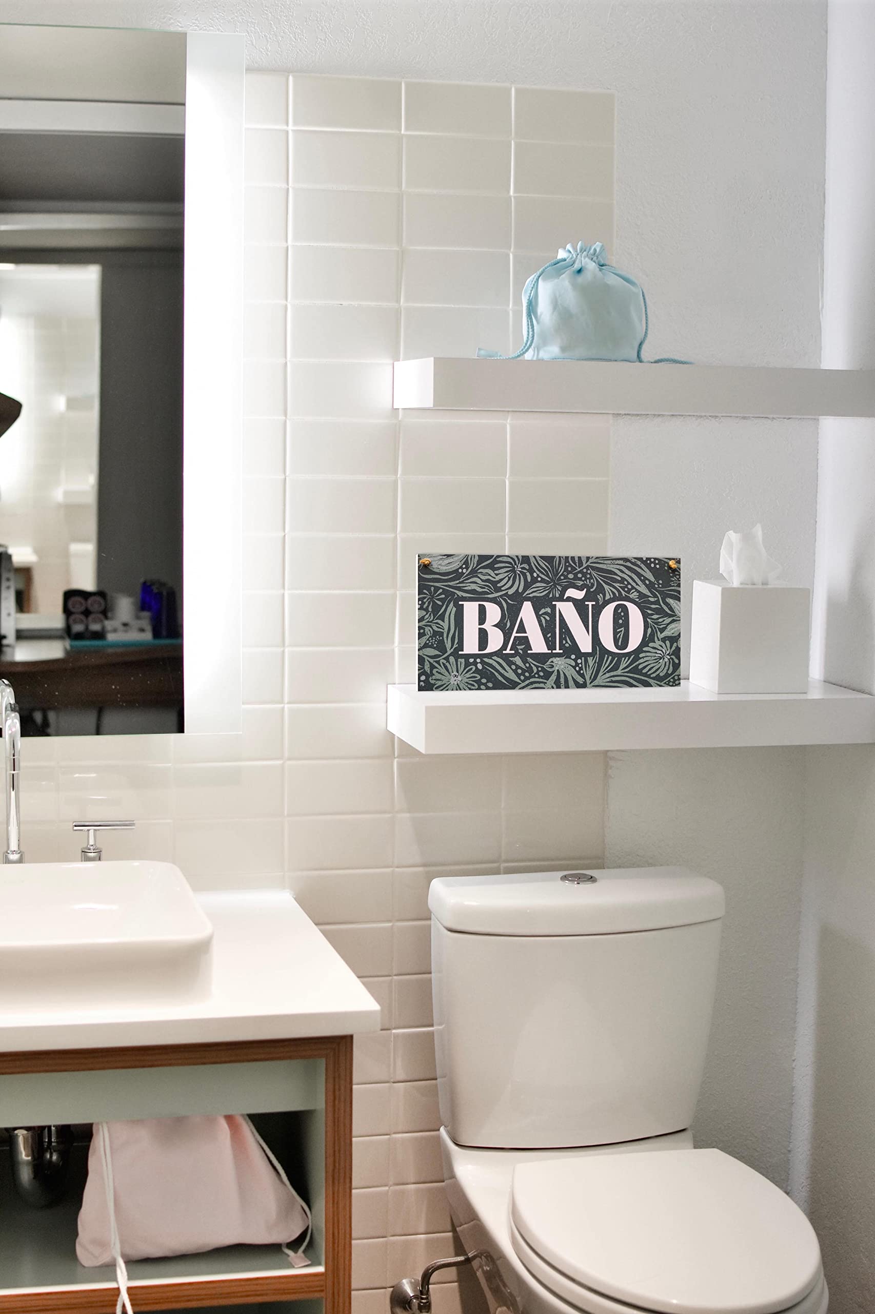 CARISPIBET Bagno Cartello decorativo per la casa Piastre di decorazione decorazioni decorazioni pendenti per bar, Ristorante 15 x 30 cm