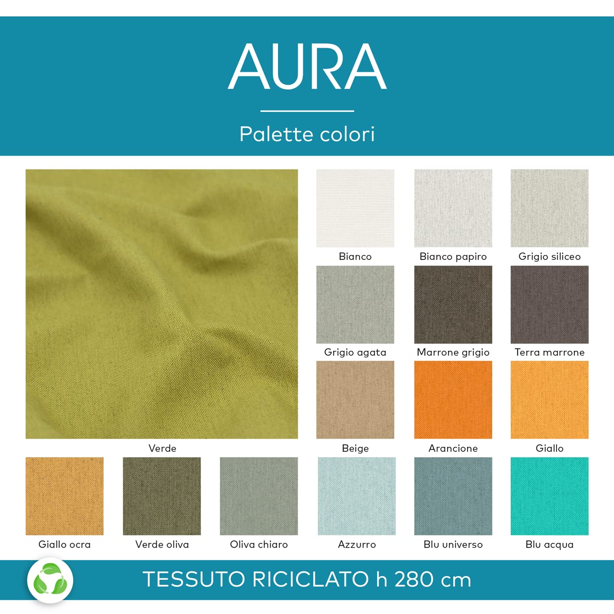 Deshome Aura - Tessuto al Metro Riciclato h 280 cm stoffa per divani, complementi d'arredo, tappezzeria (Beige, 10 metri)