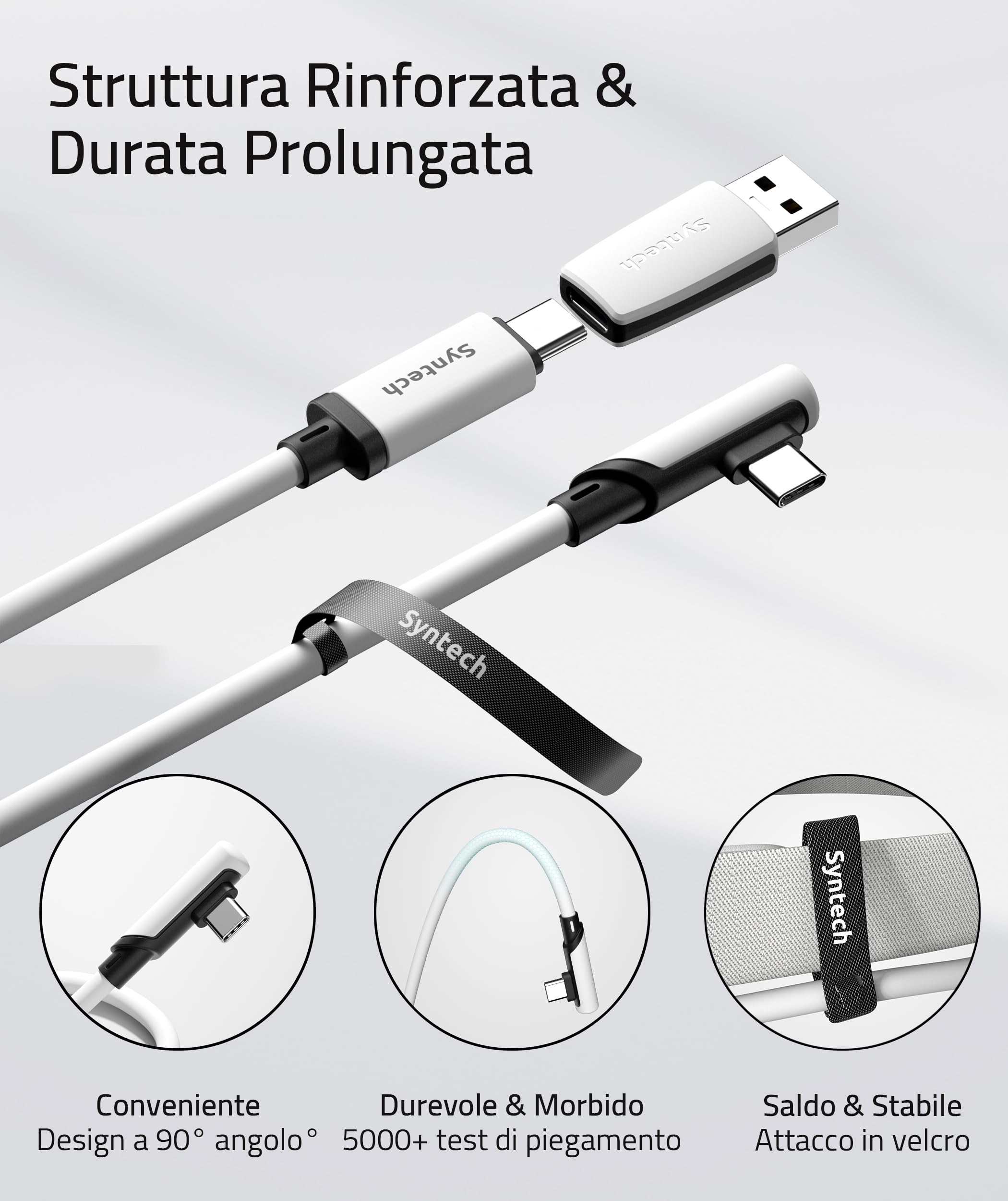 Syntech Cavo Link Compatibile con Oculus/Meta Quest 3/Quest 3S/Quest2/Pro/Pico 4 Accessori and PC/SteamVR, Cavo di Tipo C da 5m/16FT con USB 3.0, Trasferimento Dati ad Alta Velocità per Cuffie VR