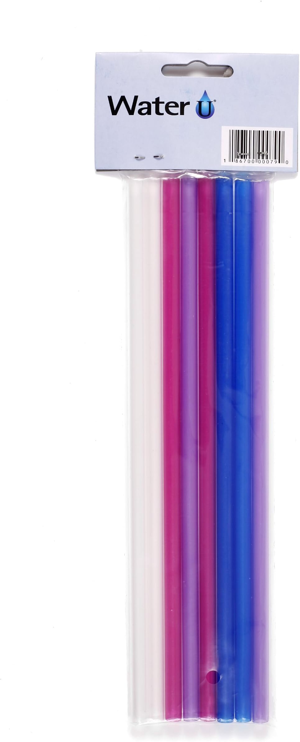 WaterU 10 Pack Reusable Colored Straws