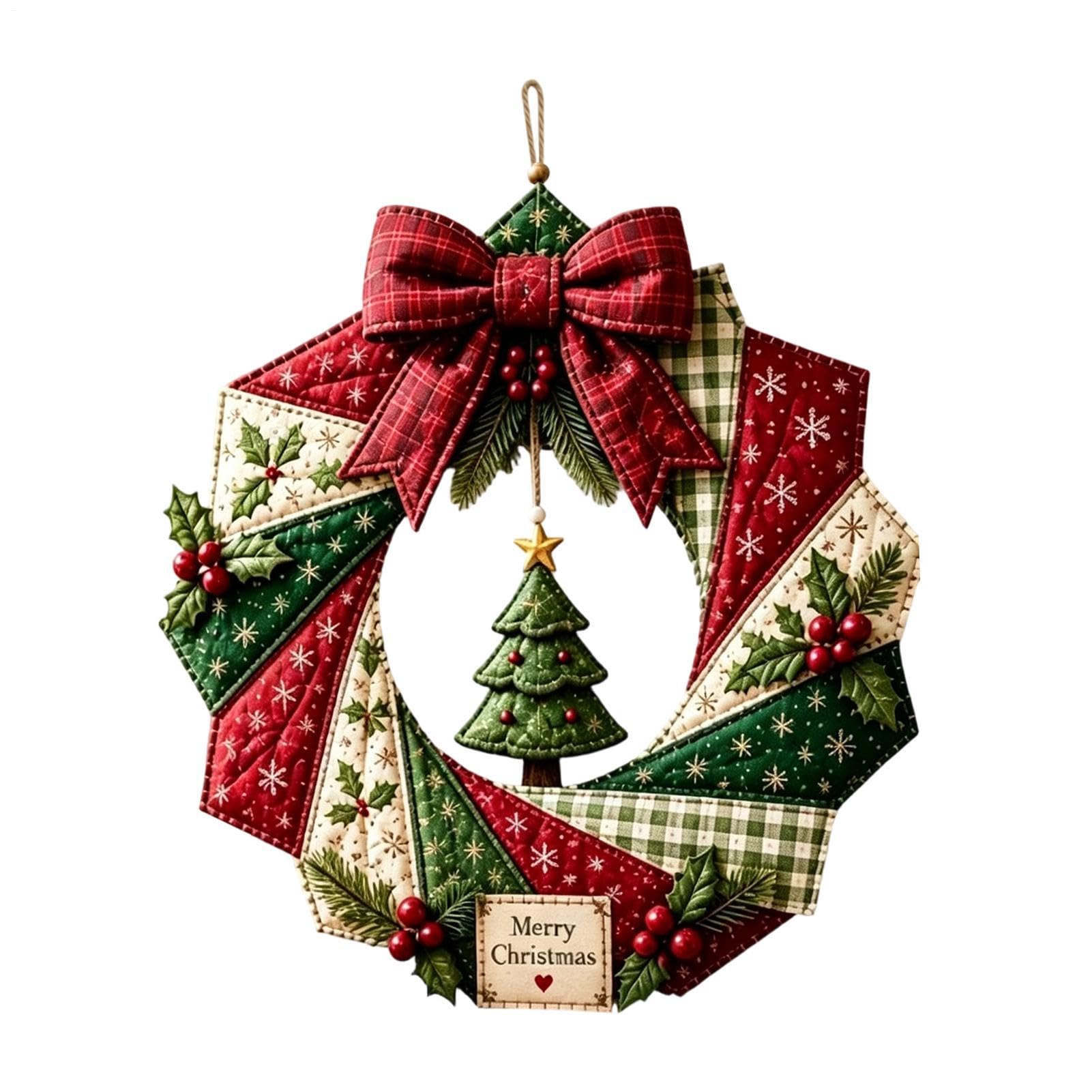 Christmas Wreath Quilt Kit - Seasonal Fabric Art Crafting Set, DIY Holiday