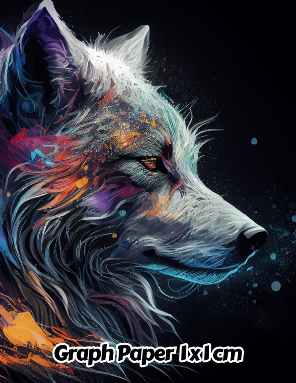 Abstract Wolf Graph Paper 1x1 cm: 1cm Squared Grid Paper | Gift For People Who Love Forest Animals, Wildlife Animal Lovers | For Back To School, Office, Work | 8.5 x 11 Inches | 111 Pages | v1