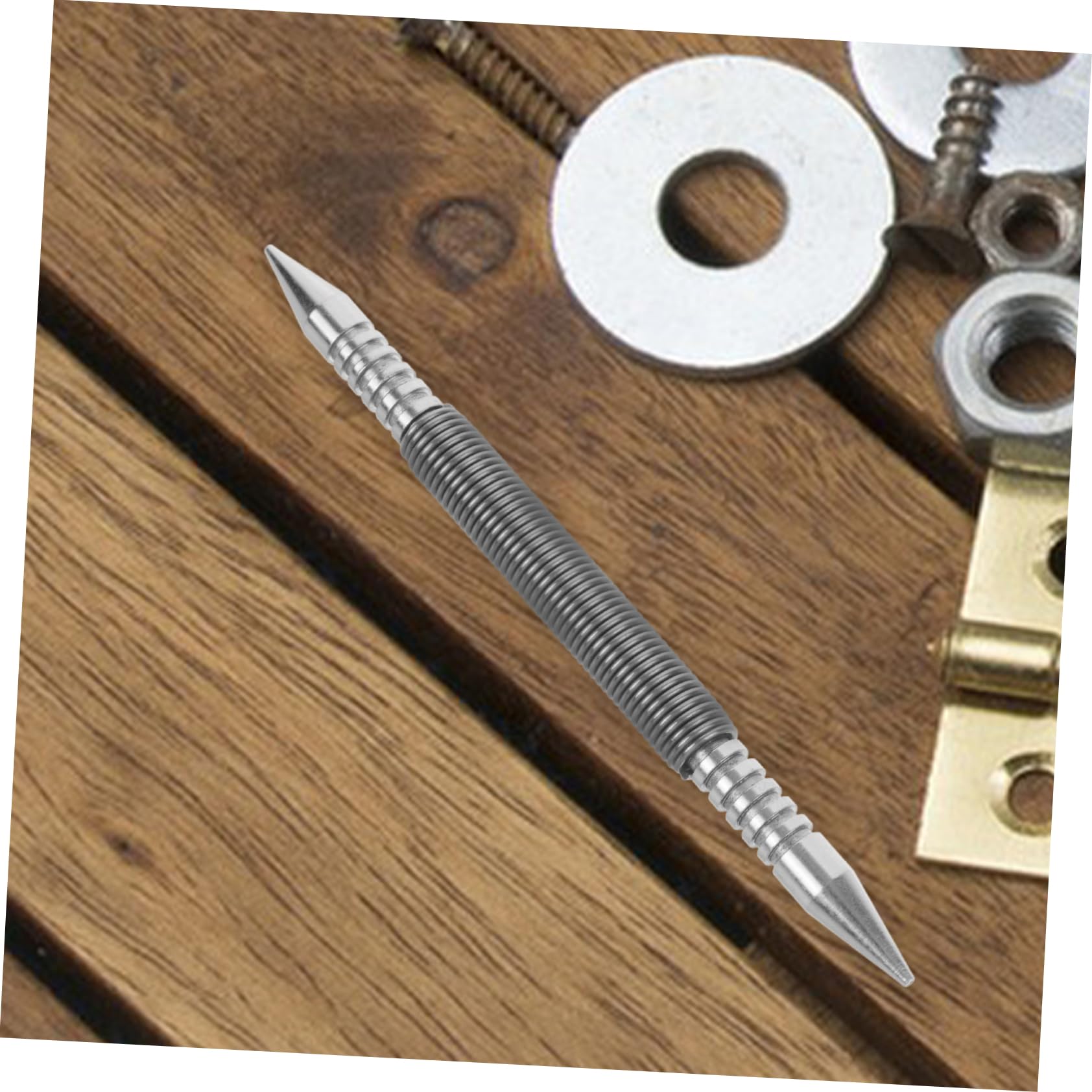 Operitacx 5 Series Juego De Punzones Para Clavos Con Resorte Cargado Carpintería Manicura Y Herramienta De Puñetazo Herramienta Perforadora Con Resorte Acero Carbono Plata 2 Piezas X 5