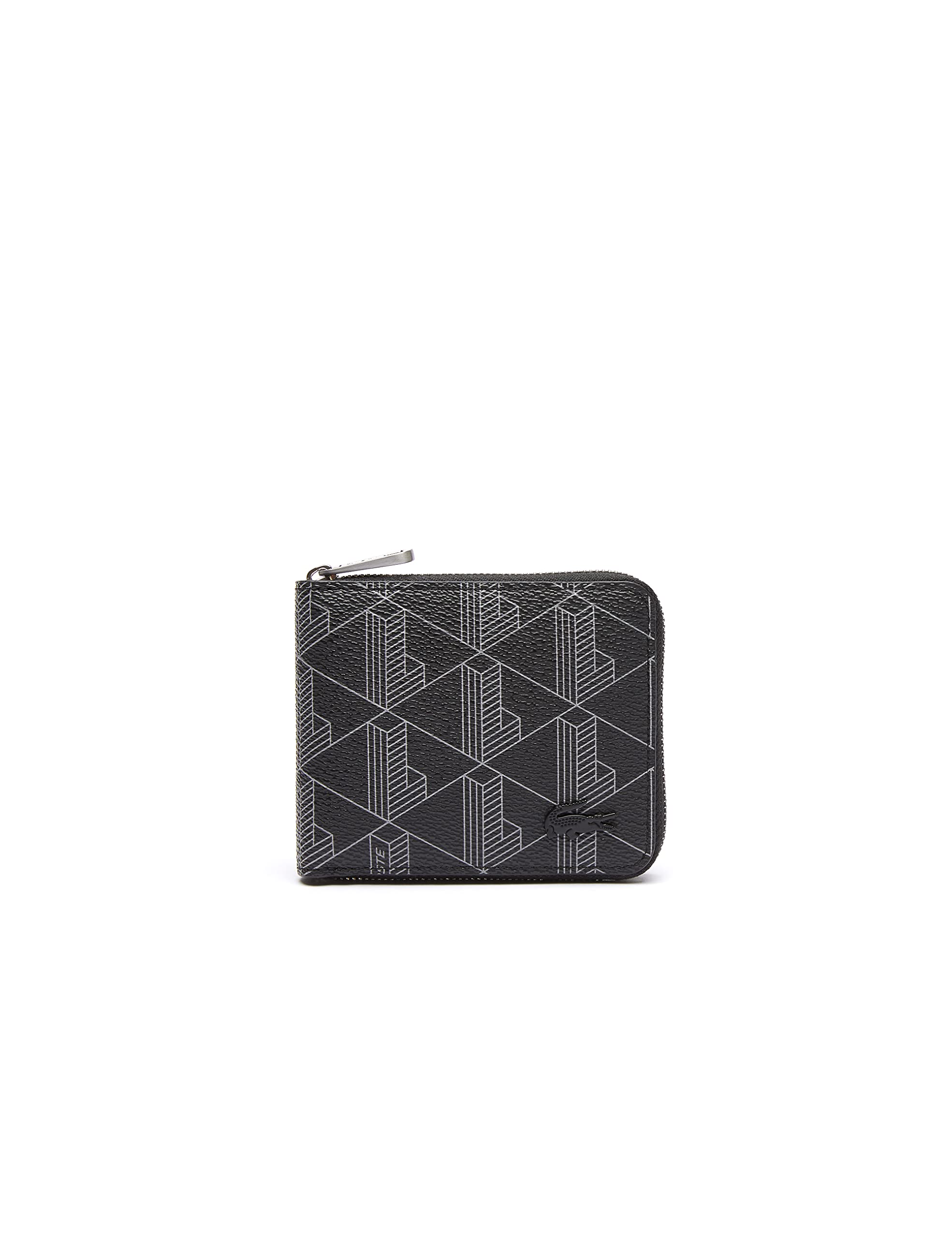 Lacoste Cartera The Blend Hombre Monogram Negro Gris, Monogram Negro Gris, Small