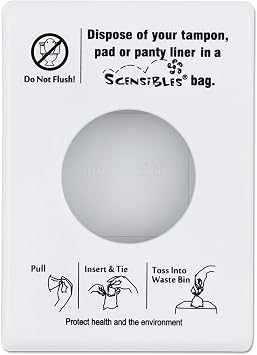 HOSPECO Scensibles Personal Disposal Bag Dispenser, Plastic, White
