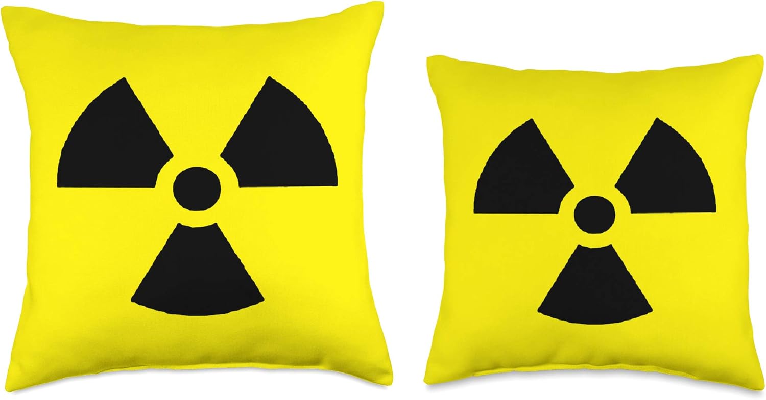 Nuclear Radiotion Hazard Warning Sign Caution Fallout Symbol Throw Pillow